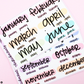 Katie K Plans Collab RAINBOW MONTHS Planner Stickers