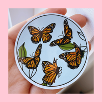 Glitter Monarch Butterfly Die Cut Sticker