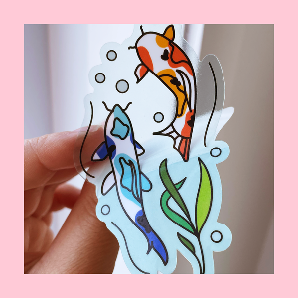 Clear Koi Fish Die Cut Sticker