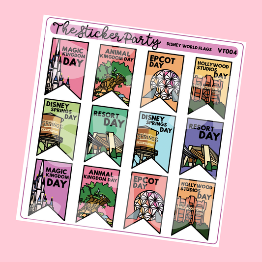 D*sneyWorld Flag Planner Stickers WDW Planner Stickers