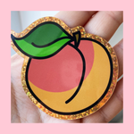 Glitter Peach Die Cut Sticker