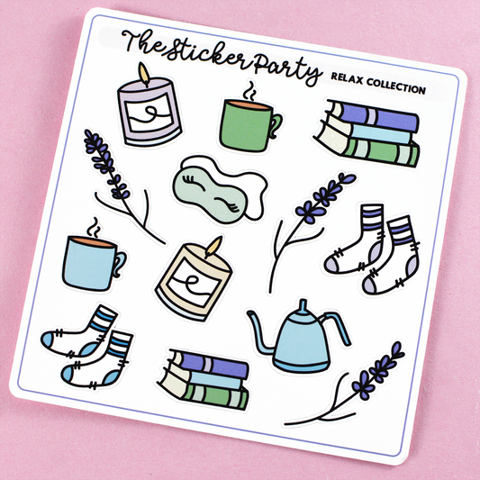 Relax Planner Stickers Self-Care Planner Stickers